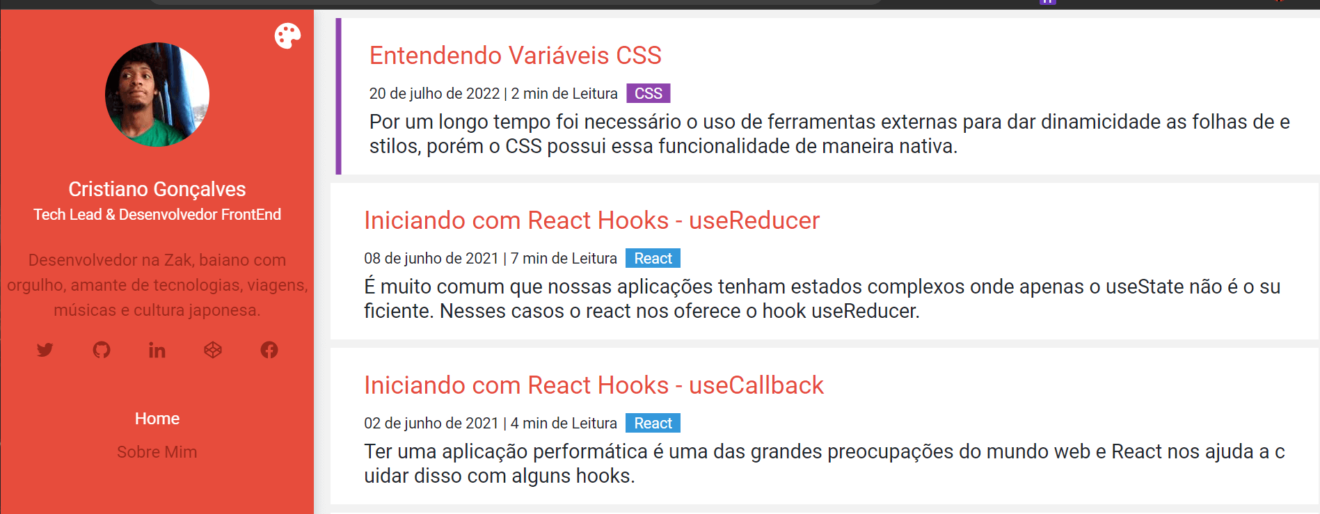 Print do blog atual na cor vermelha